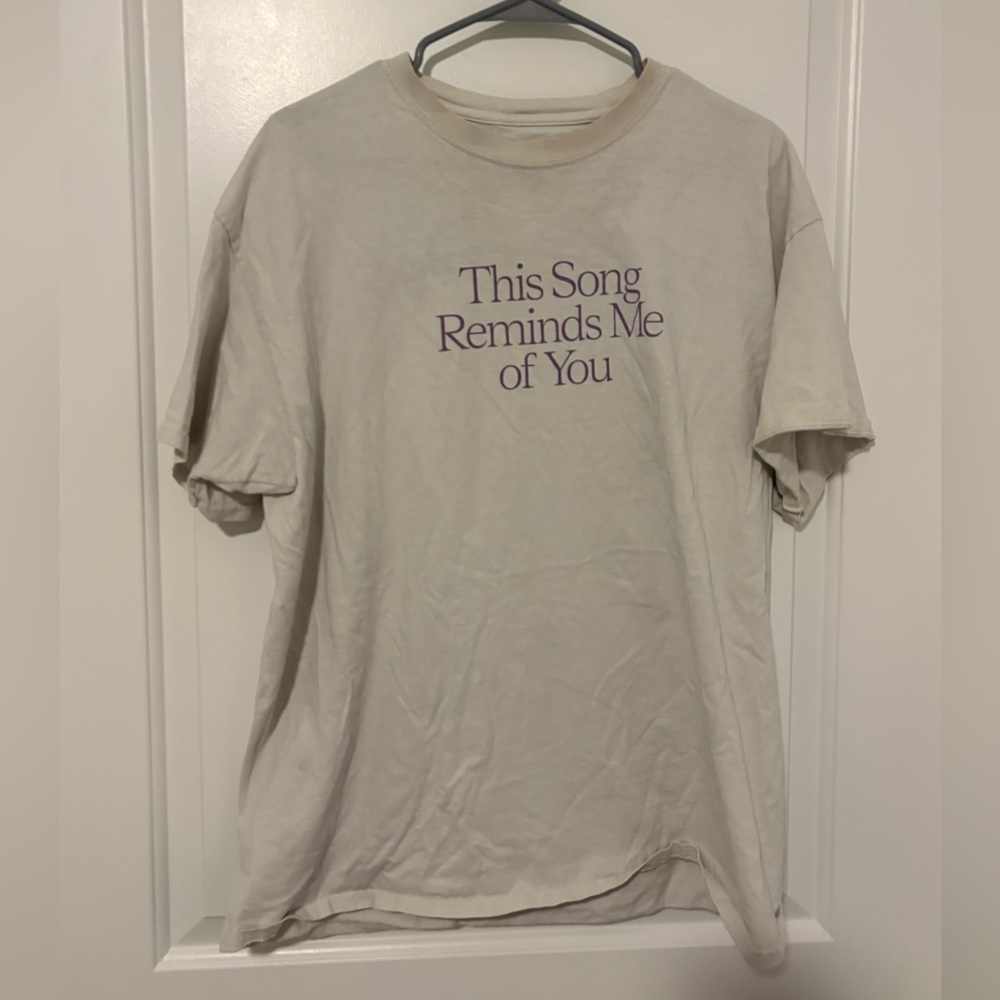 LONELY GHOST Cream Tee with Purple Text